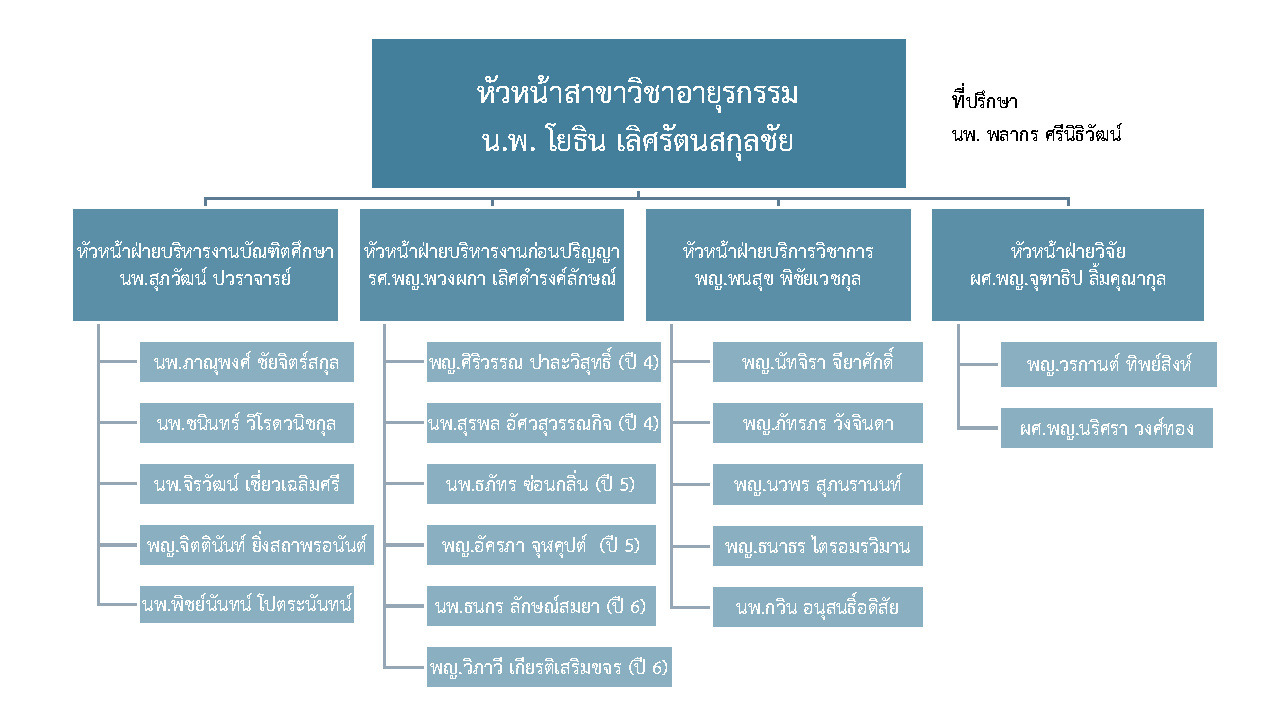 แผนผังโครงสร้างองค์กร ศูนย์การแพทย์ปัญญานันทภิกขุ ชลประทาน